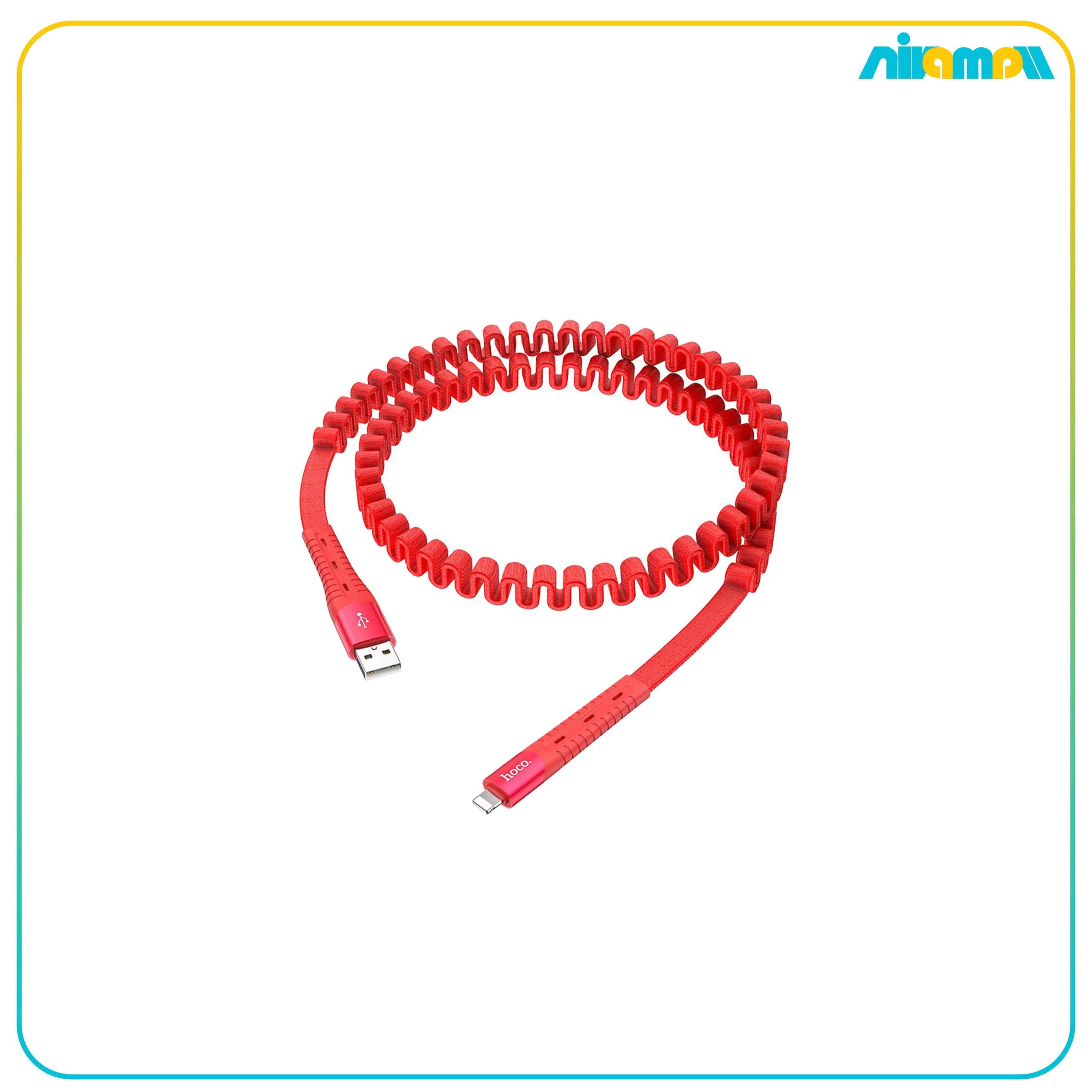 کابل فنری آیفونی هوکو Hoco U78 2.4A 1.2m-min